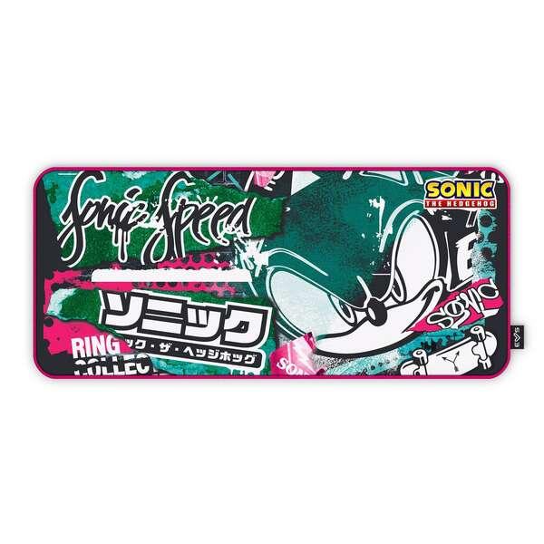 Tappetino per Mouse da Gaming Energy Sistem ESG Sonic Graffiti - Taglia XXL - Base in Gomma Antiscivolo - Colore Blu