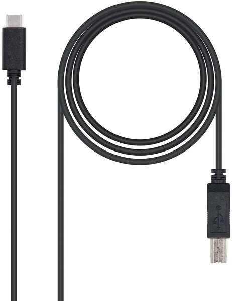 Nanocable USB 2.0, 1m cavo USB USB C USB B Nero