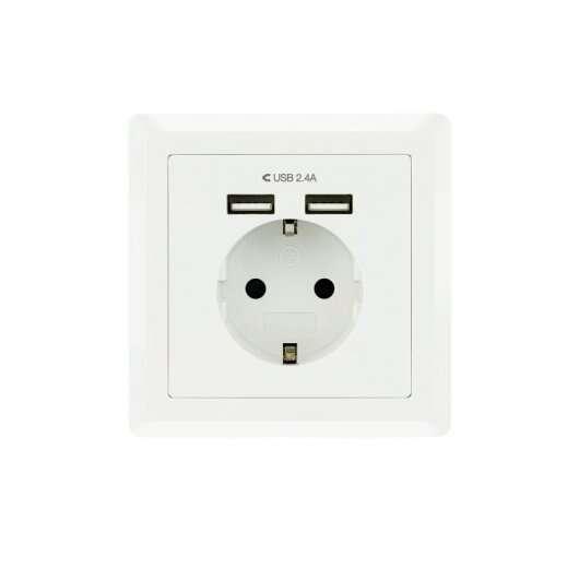Nanocable 10.35.0010 presa energia CEE 7/3 + USB Bianco