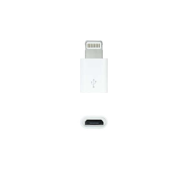 Nanocable 10.10.4100 adattatore per inversione del genere dei cavi Lightning Micro USB Bianco