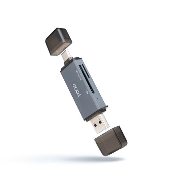 TooQ TQR-3001G lettore di schede USB 3.0 Type-A/Type-C Grigio