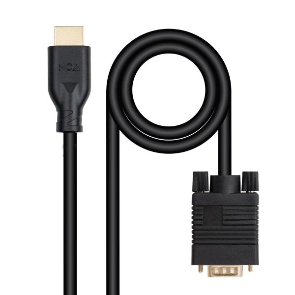 Nanocable 10.15.4602 cavo e adattatore video 1,8 m VGA (D-Sub) HDMI Nero