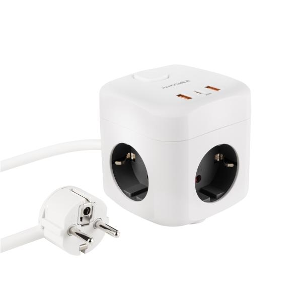 Nanocable 10.37.0011 prolunghe e multiple 1,4 m 3 presa(e) AC Bianco
