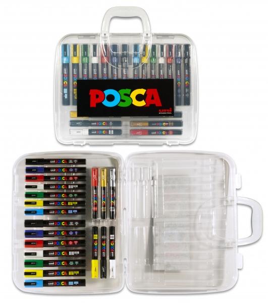 Set di pennarelli Posca in plastica assortiti per colore e tratto. 20 pezzi Caratteristiche - Punta in poliestere - Corpo in pl