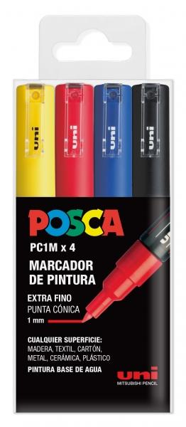 Uni Posca Marcatore per Pittura a Base d'Acqua - PC1M/4C ESTUCHE BASIC 0,7 mm