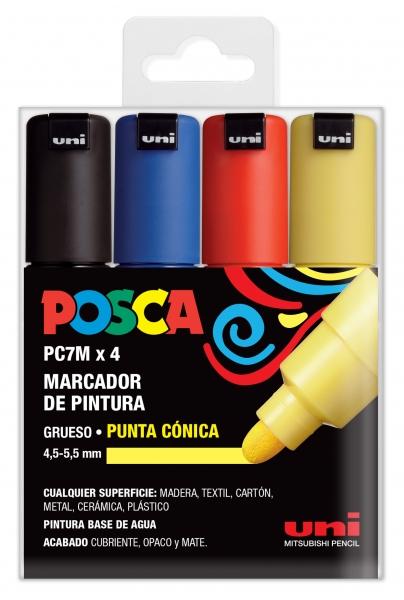 Uni Posca Marcatore per Pittura a Base di Acqua - PC-7M/4C Set Basic 45-55mm