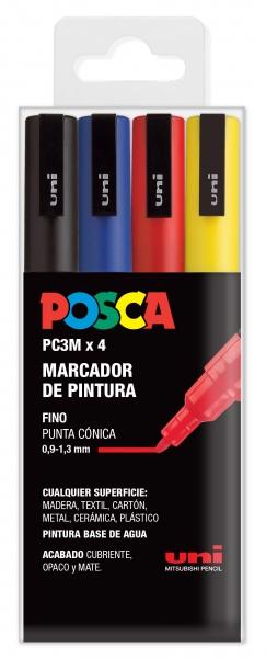 Uni Posca Marcatore per pittura a base d'acqua - PC-3M/4C ESTUCHE BASIC 09-13 mm