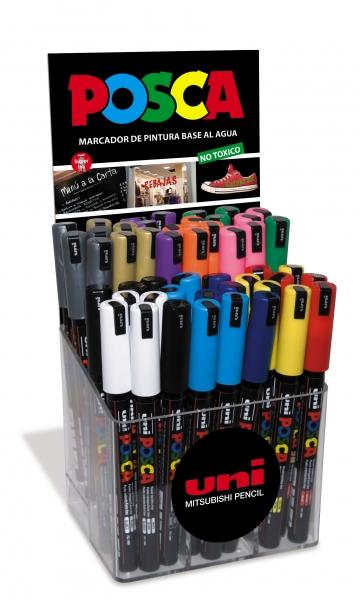 Uni Posca Marcatore per Dipingere a Base di Acqua - PC-1MR/48P Espositore 07 mm