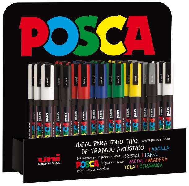 Uni Posca Marcatore di Pittura a Base di Acqua - PC-3M/3D Espositore 09-13 mm