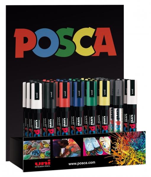 Uni Posca Marcatore di vernice a base d'acqua - PC-5M/3D Espositore 18-25 mm