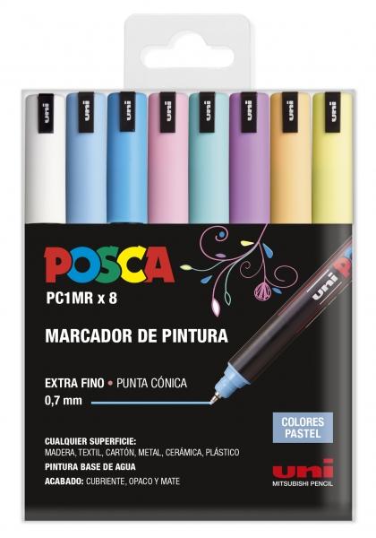 Uni Posca Marcatore di Pittura a Base di Acqua - PC1MR/8C Set Pastel 07 mm