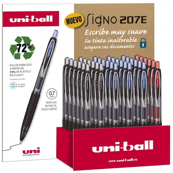 Uni-ball Signo -UMN-207E/3D Espositore 07mm - Penna a sfera con punta in acciaio inox sfera in carburo di tungsteno corpo in pl