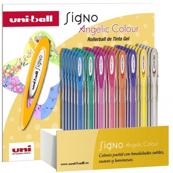 Uni-ball Signo Angelic - Espositore UM-120AC 48P 07mm - Penna a Sfera con Inchiostro Gel Pastello