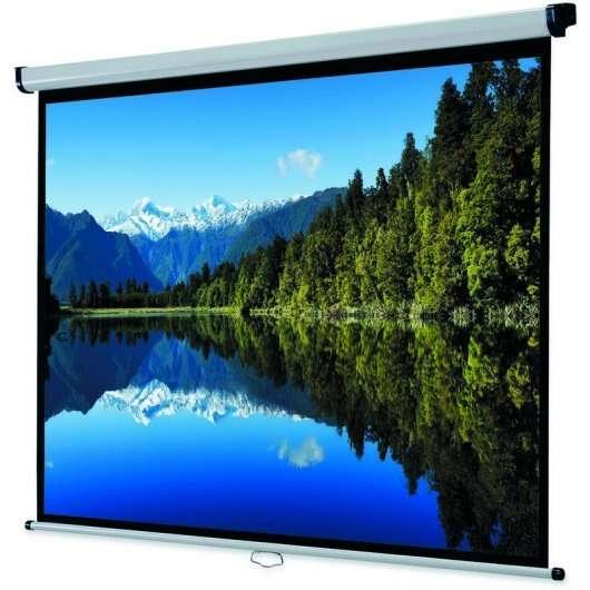 Schermata di proiezione murale di circa 200x200 cm Manuale - per soffitto o parete - sstop automatico: regolabile a qualsiasi a