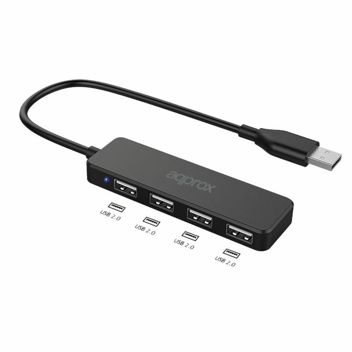 Approssimativo HUBX USB 2.0 con 4 porte USB 2.0 - velocit di 480 Mbps - cavo da 15 cm