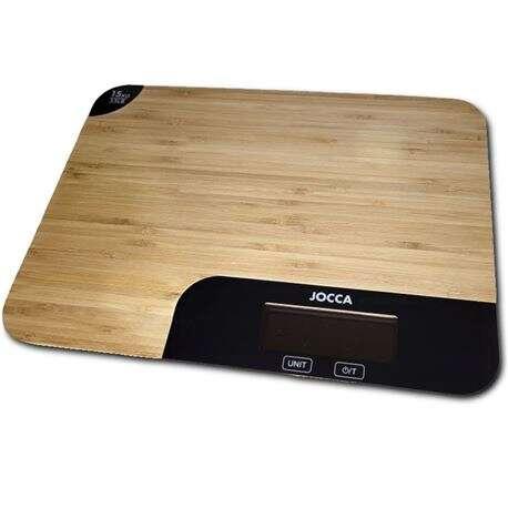 Tavolo Jocca Bambu Taglio con inclinazione - Misura 350 x 260 x 25mm - Funzione tara automatica e uscita - peso massimo.15 kg
