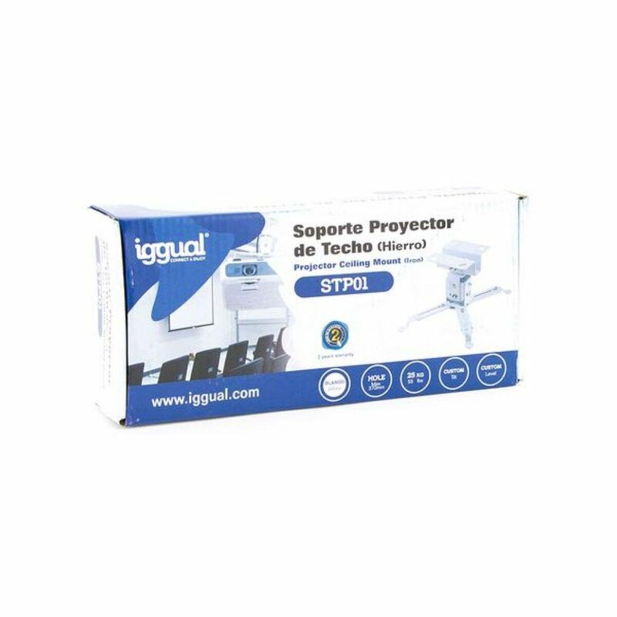iggual SPT01 Supporto per proiettore da soffitto bianco