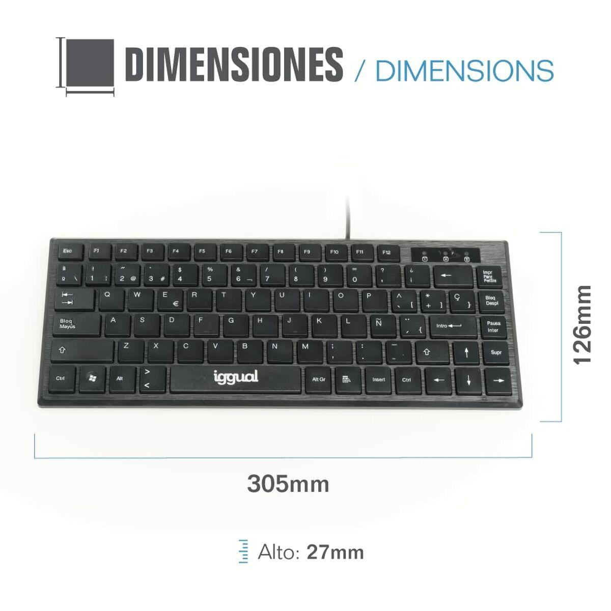 Tastiera USB compatta iggual TKL Slim TKL-USB Nera