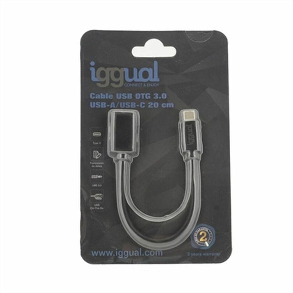 Cavo iggual USB OTG 3.0 USB-A/USB-C 20 cm nero