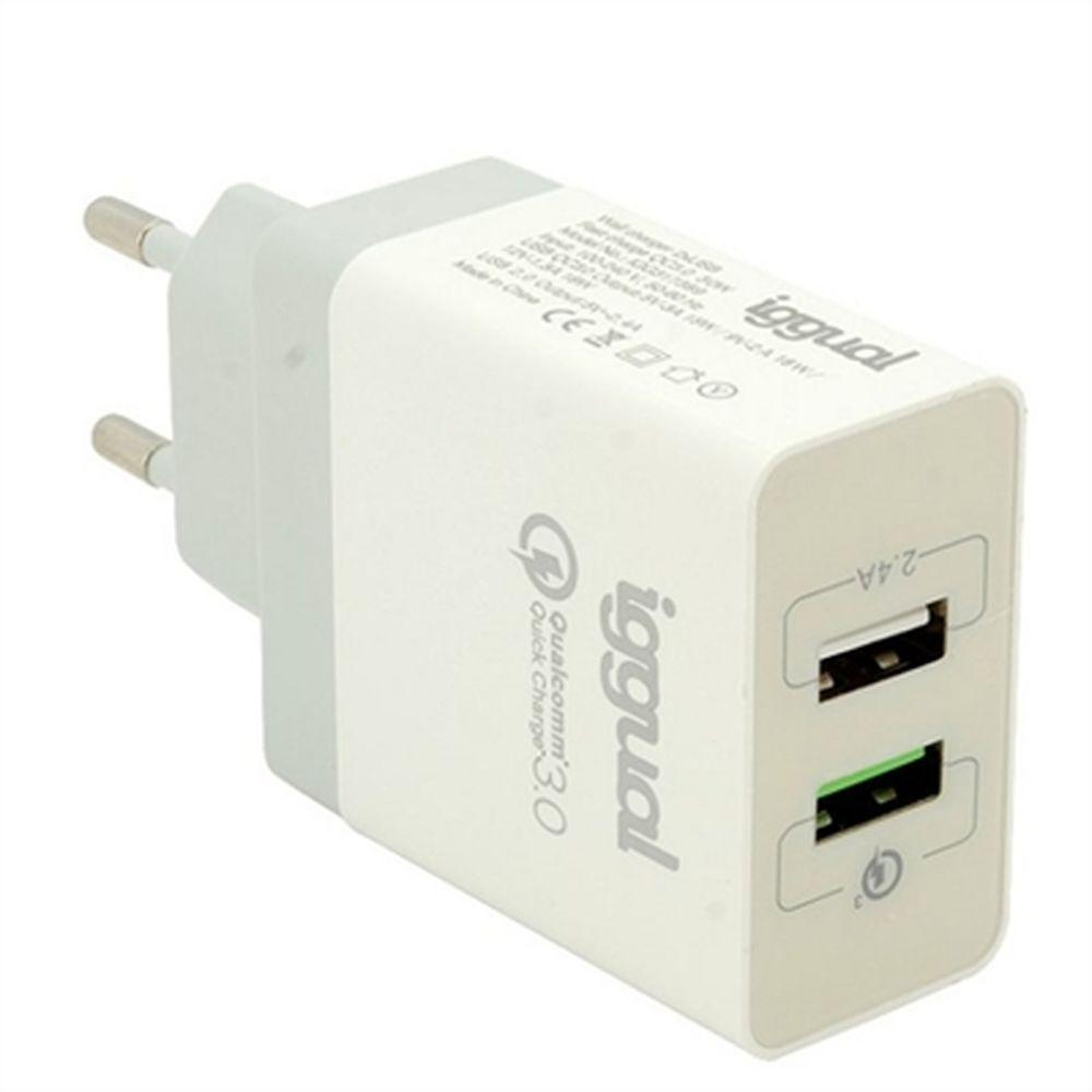 Stesso caricabatterie 2xUSB ricarica rapida QC3.0 30W