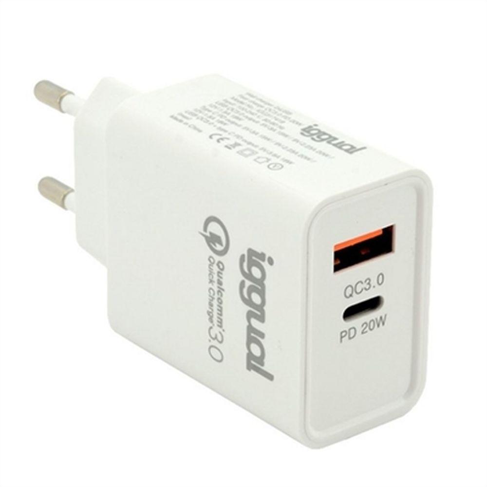 stesso caricabatterie Dual USB QC3.0 + Type C PD 20W
