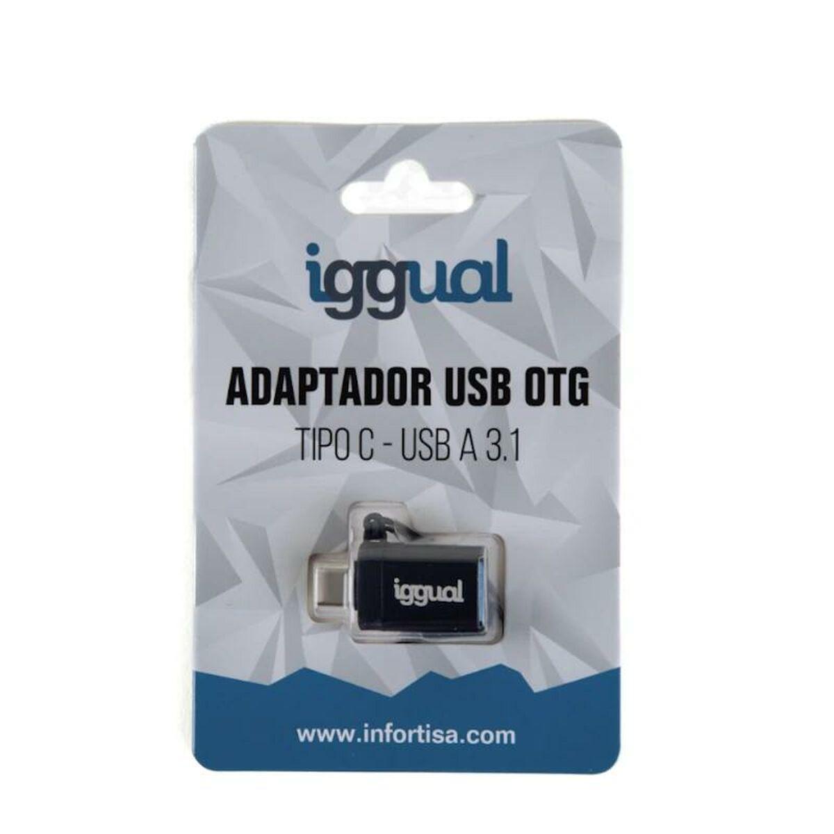 Adattatore USB OTG iggual da tipo C a USB-A 3.1 nero