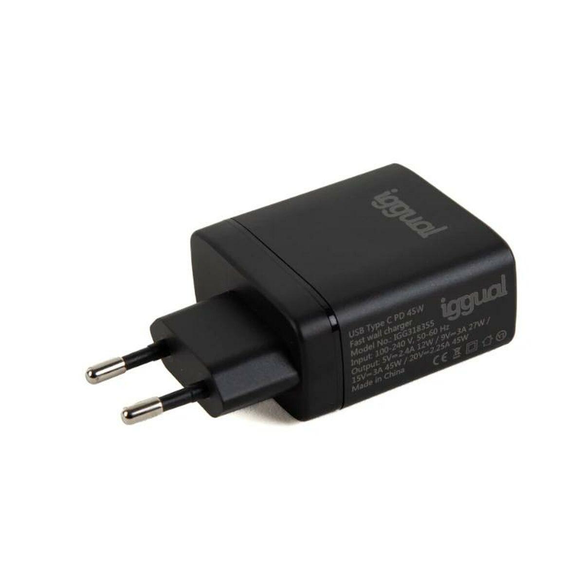 Caricabatterie rapido iggual USB PD tipo C 45W GaN