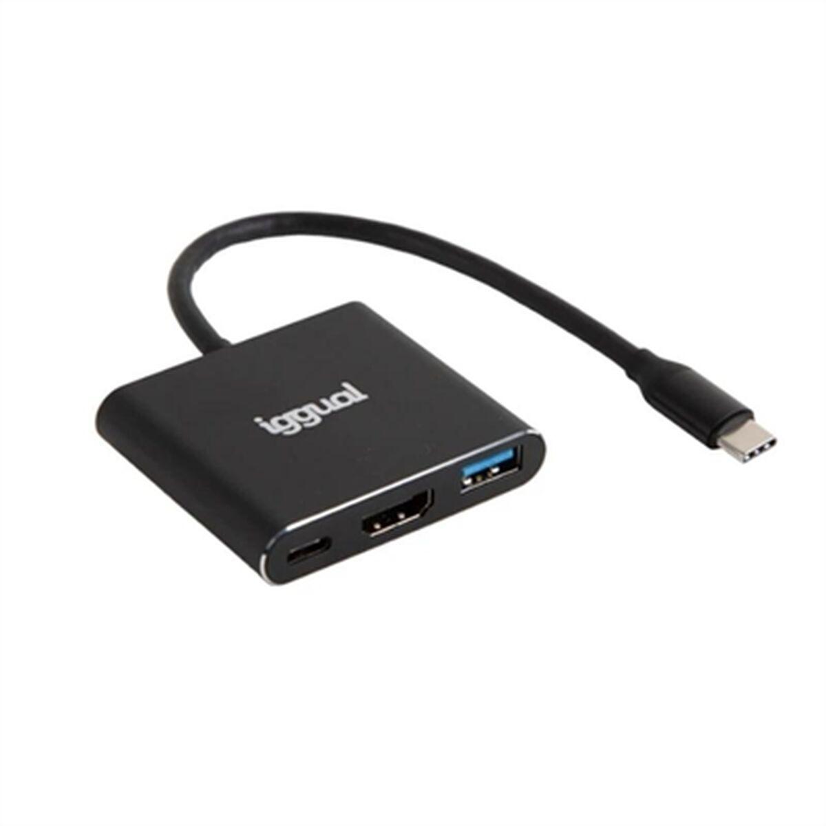 iggual Hub Tipo C 3 in 1 HDMI USB3.0 PD100W