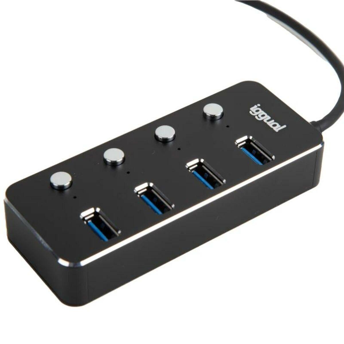 iggual Hub tipo A x 4 porte USB 3.1 4 PULSANTI
