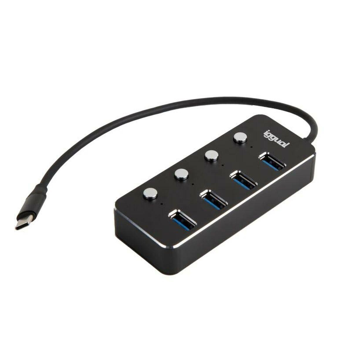 iggual Type C Hub x 4 porte USB 3.1 4 PULSANTI