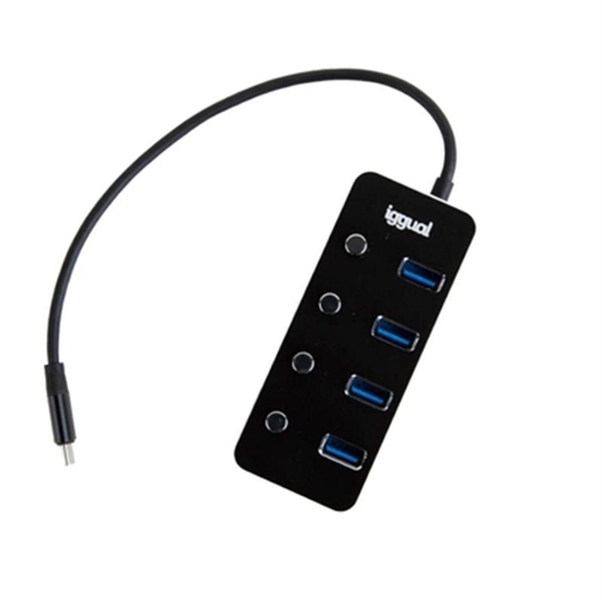 iggual Type C Hub x 4 porte USB 3.1 4 PULSANTI
