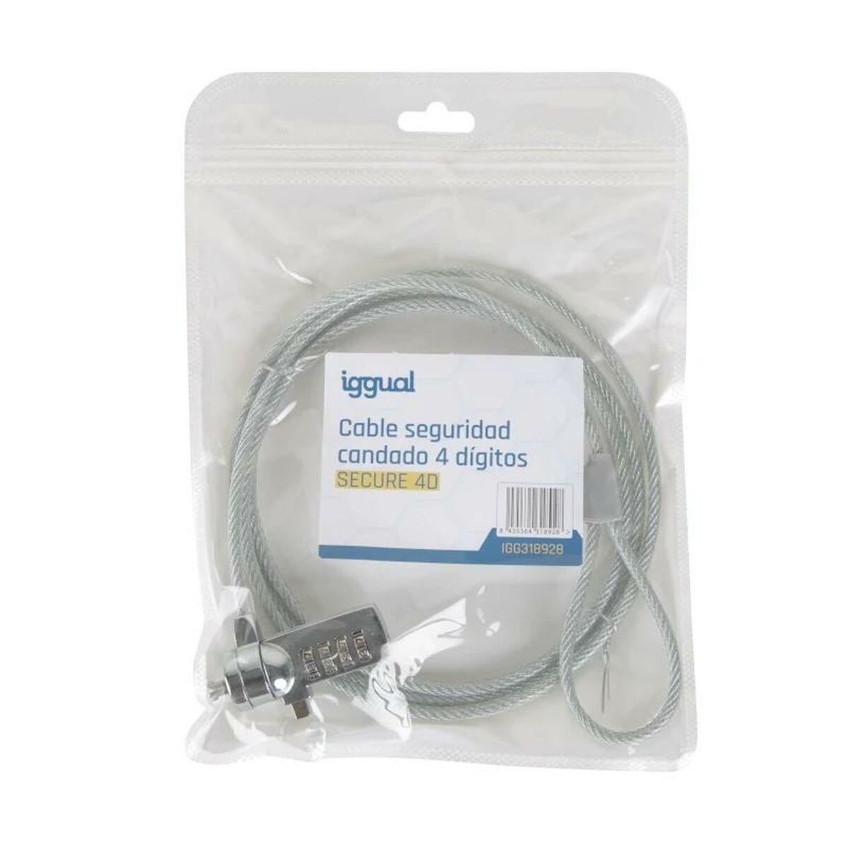 Lucchetto di sicurezza iggual Cable 4 cifre SECURE 4D