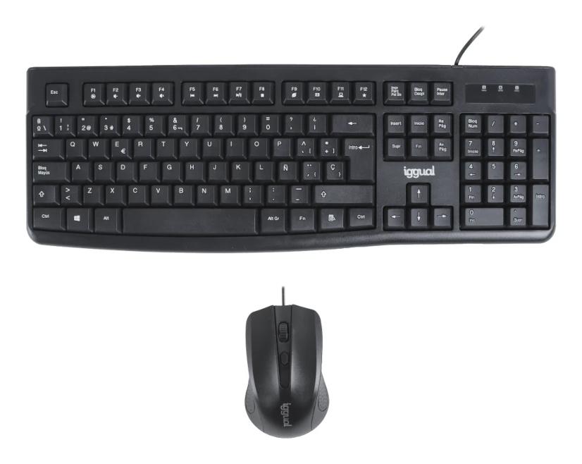 iggual CMK-business 2 tastiera Mouse incluso Casa/ufficio USB QWERTY Inglese Nero