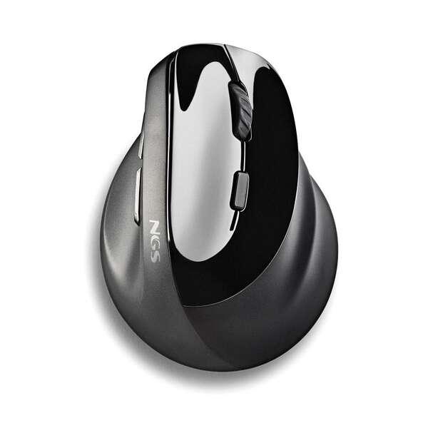 Mouse verticale ergonomico wireless NGS Evo Moksha USB 2400 dpi - 5 pulsanti - Tasti silenziosi - Colore nero