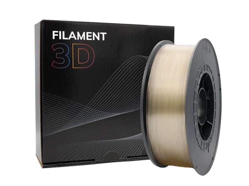 Filamento 3D PETG - Diametro 175 mm - Bobina da 1 kg - Colore trasparente