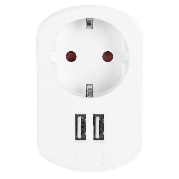 Orbegozo EN 1200 - Spina con messa a terra e 2 USB Ricarica pi dispositivi contemporaneamente Protezione da sovraccarico e cort