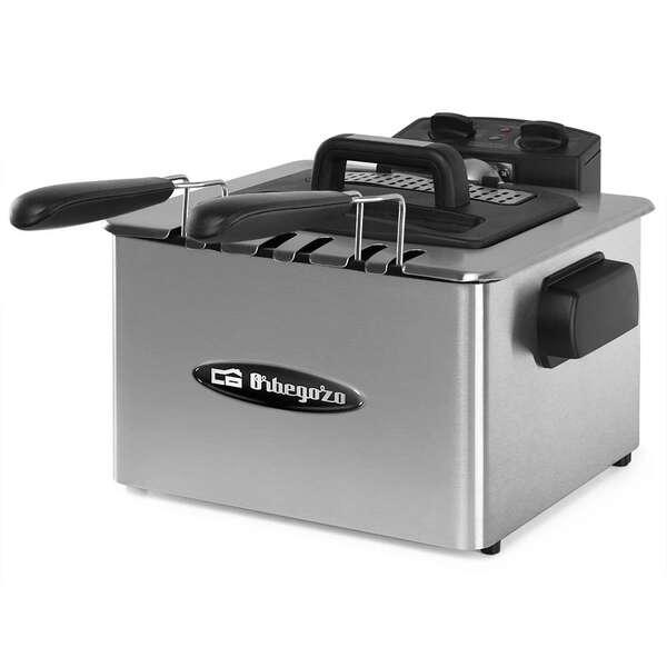 Friggitrice Professionale in Acciaio Inox Orbegozo FDR 55 - Friggitrice Potente e Sicura con Capacit di 45 Litri - Tre Cestell