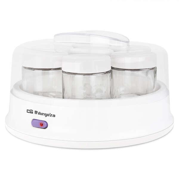 Orbegozo YU 2350 Yogurtiera Fatta in Casa - Prepara Yogurt Cremosi e Naturali in Casa - 7 Bicchieri di Vetro da 200ml - Tempera