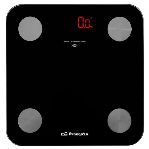 Bilancia da bagno elettronica Orbegozo PB 3000 - Design in cristallo - Schermo LED - Attivazione touch - Capacit 180 kg - Indi