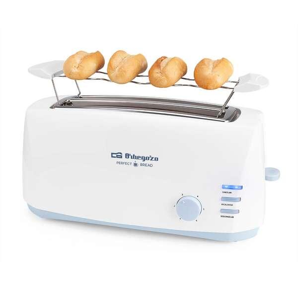 Tostapane a doppia fessura lunga Orbegozo TO 4500 - Disconnessione automatica - Potenza 1400 W - 6 livelli di tostatura - Funzi