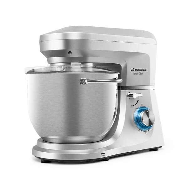 Impastatrice Multifunzione Orbegozo AM 8000 - Potente Motore da 1800 W - Ciotola in Acciaio Inossidabile da 7 Litri - 6 Velocit