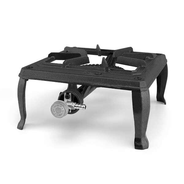 Fornello a gas portatile resistente Orbegozo FO 6100 - Potente bruciatore da 3,5 kW - Griglia in ghisa - Uso esterno sicuro - C