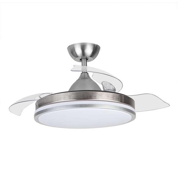 Orbegozo CP 121105 Ventilatore da soffitto Elegance - Potente motore DC - Pale retrattili - Luce LED regolabile - Telecomando -