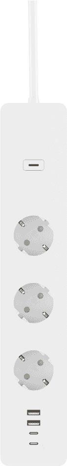 R6132, 3 prese AC, tipo F CEE 7-4 , 1,5 m, cablato e wireless, bianco