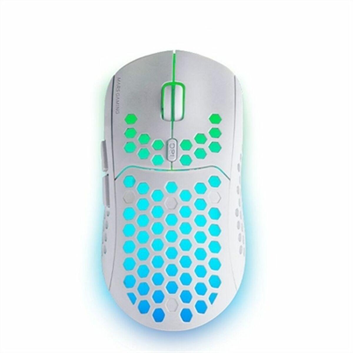 SOURIS SANS FIL GAMER MARS GAMING MMW3 RGB (BLANC)