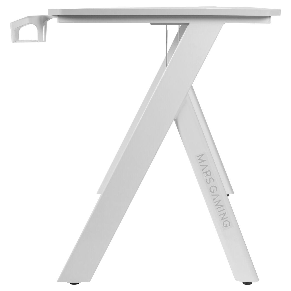 Scrivania da gaming Mars RGB 100 cm opaca. Bianco