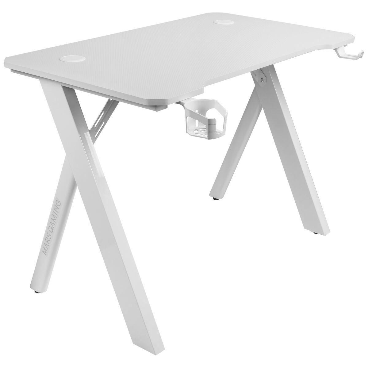 Scrivania da gaming Mars RGB 100 cm opaca. Bianco