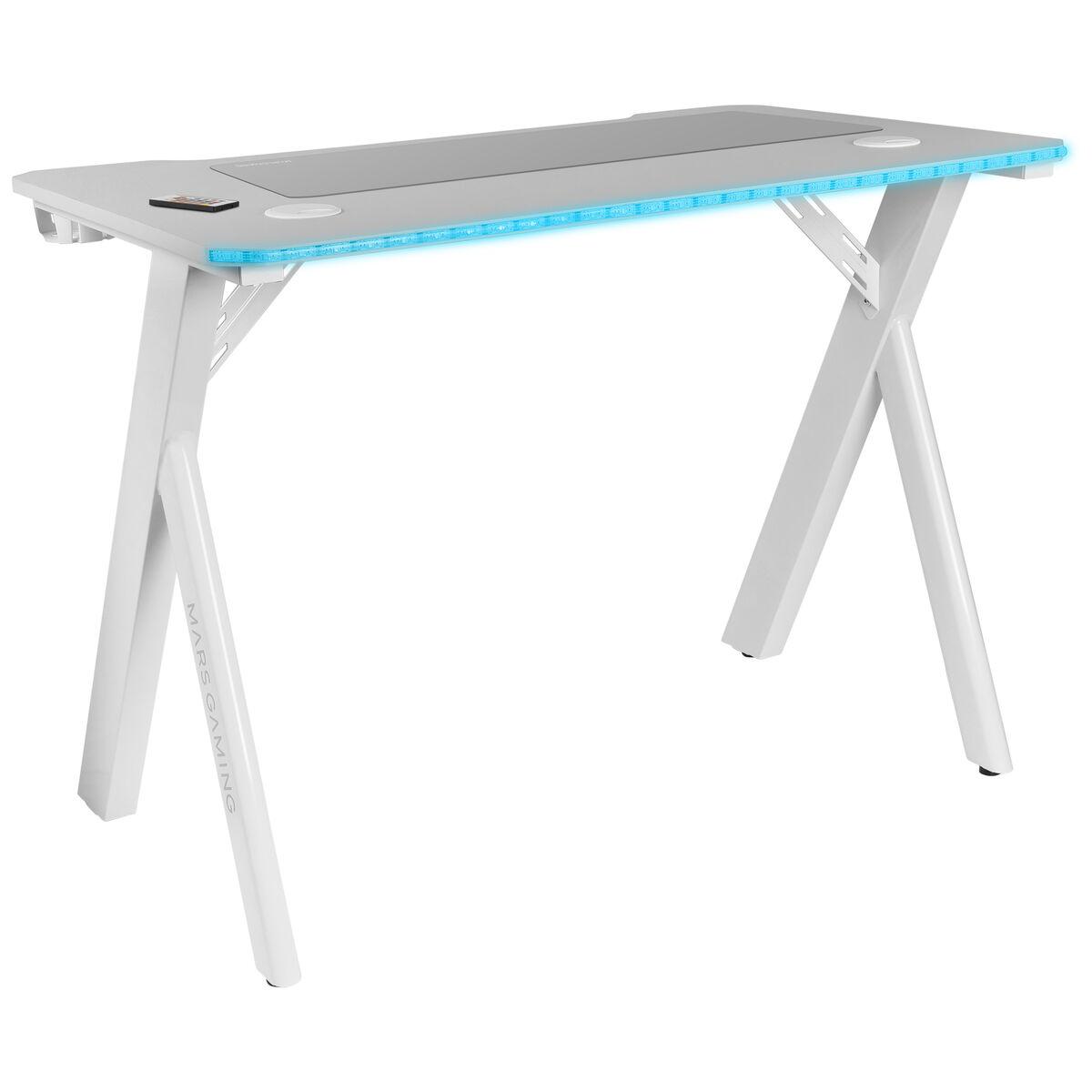 Scrivania da gaming Mars RGB 100 cm opaca. Bianco