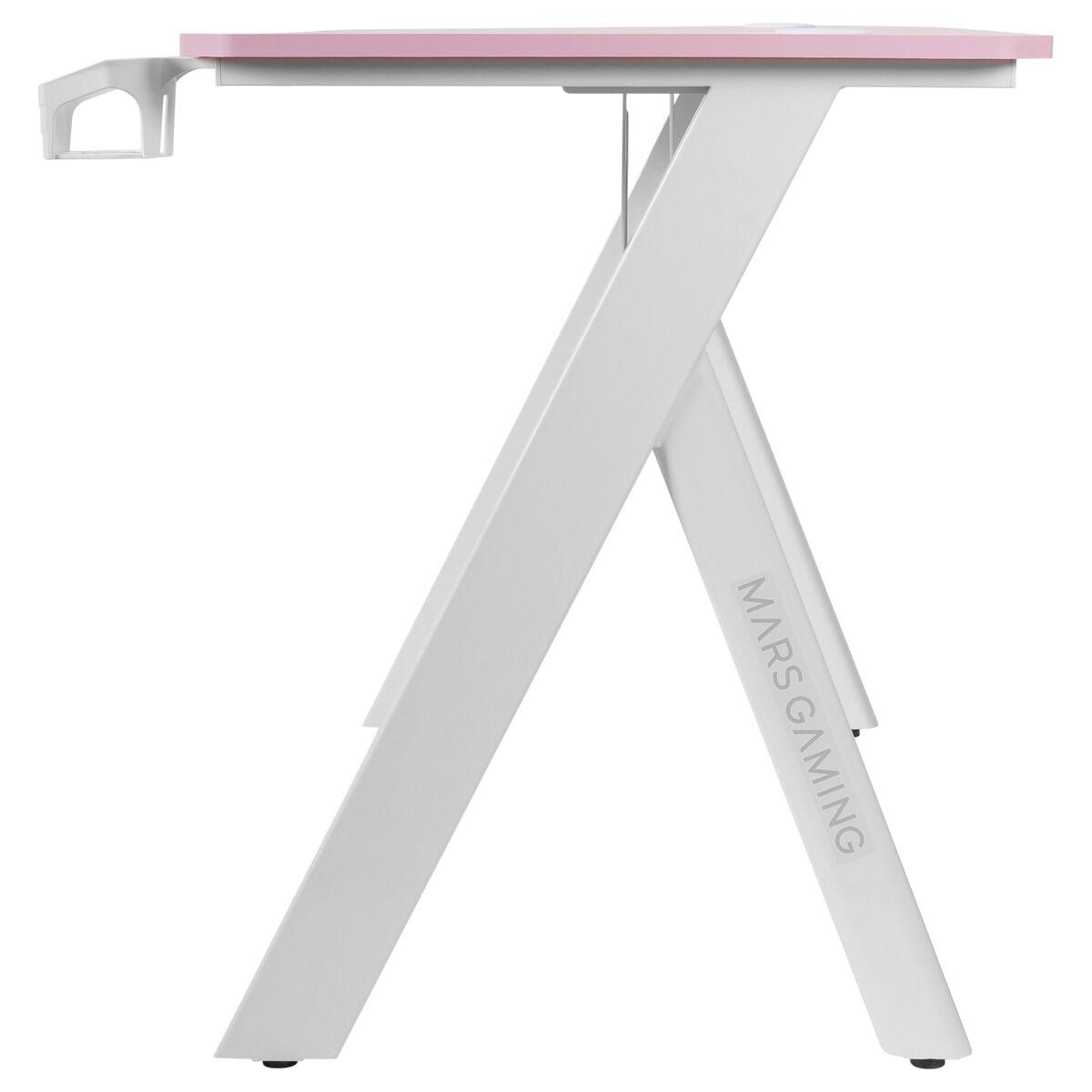 BUREAU GAMER MARS GAMING MGD100 RGB (ROSE/BLANC)