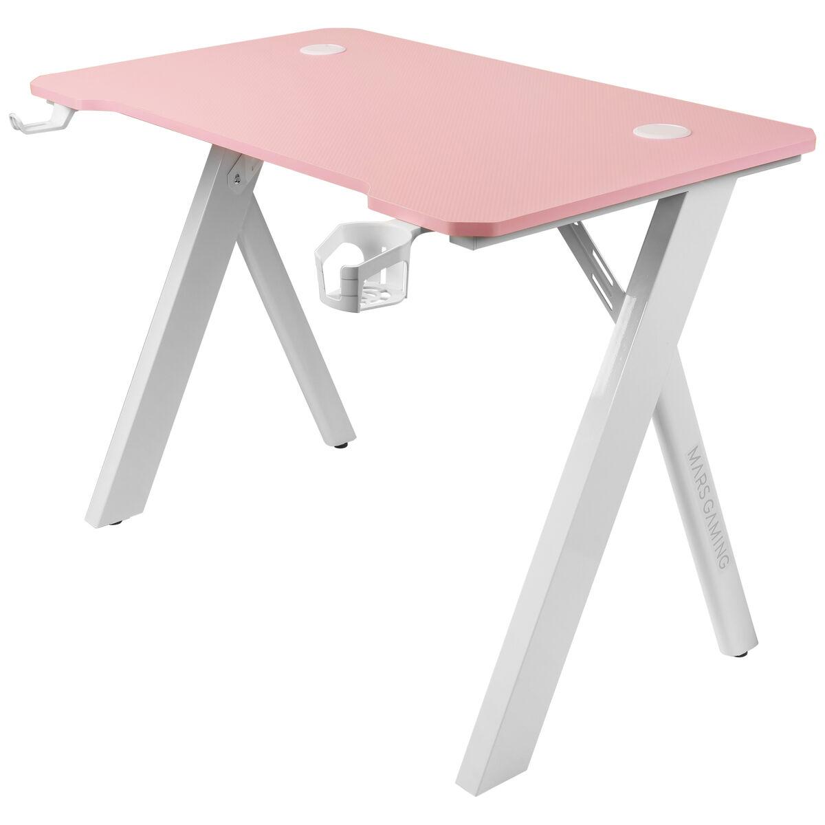 BUREAU GAMER MARS GAMING MGD100 RGB (ROSE/BLANC)